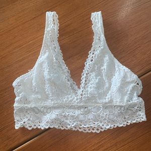 aerie lace bralette (white)